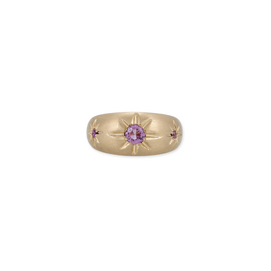 TRIPLE PINK SAPPHIRE STARBURST DOME RING - JACQUIE AICHE