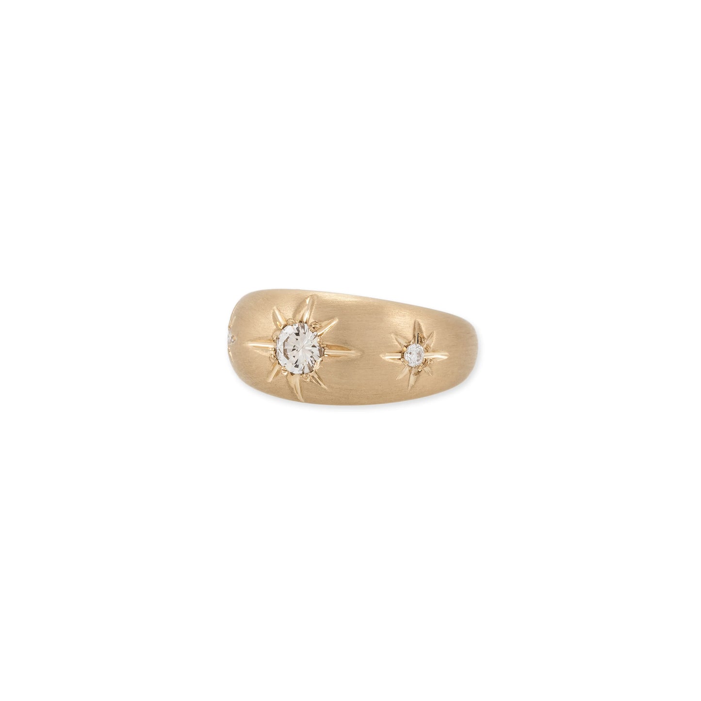 TRIPLE DIAMOND STARBURST DOME RING - JACQUIE AICHE