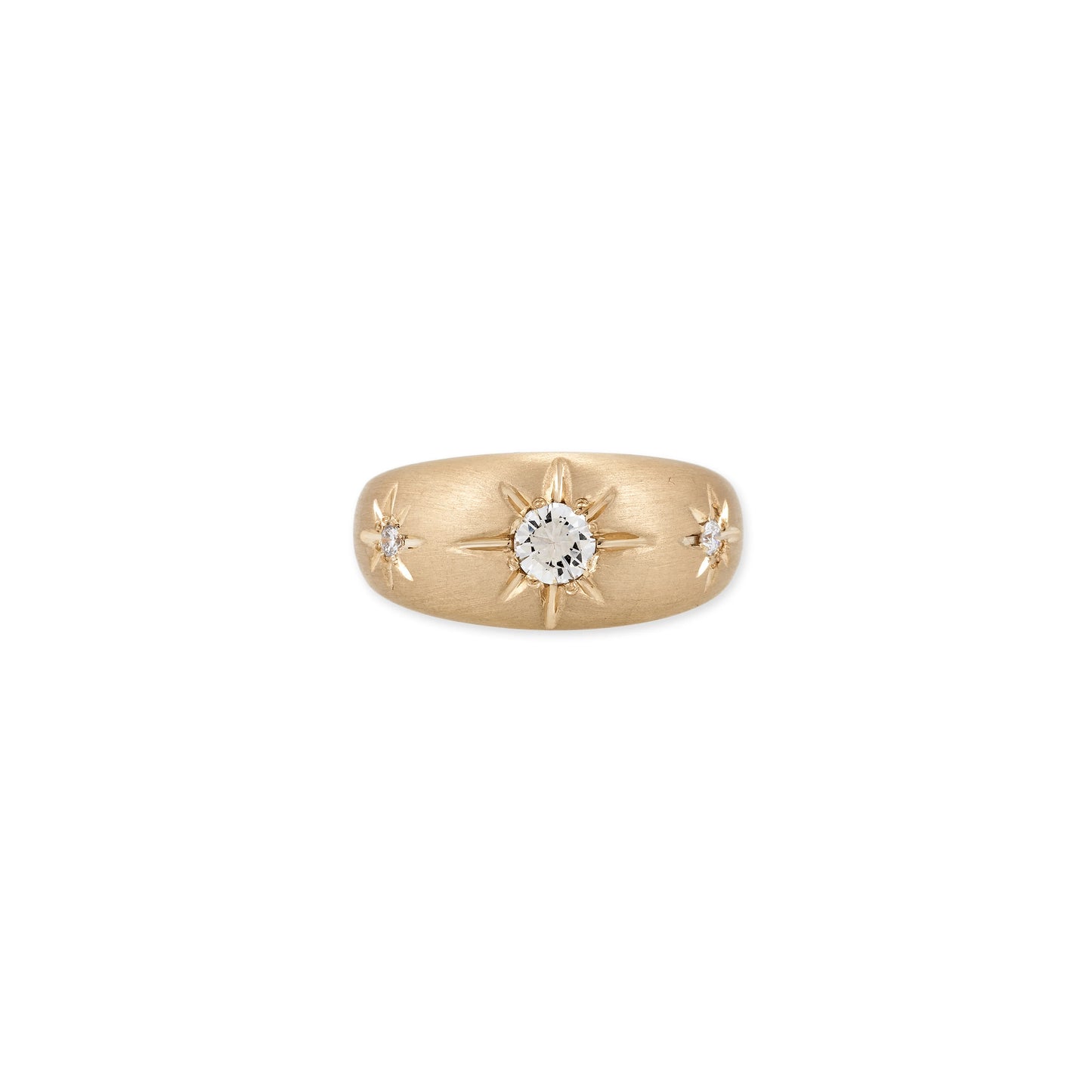 TRIPLE DIAMOND STARBURST DOME RING - JACQUIE AICHE